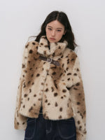 Leopard Print Faux Fur Jacket