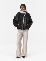 Midnight Fur Collar Leather Jacket