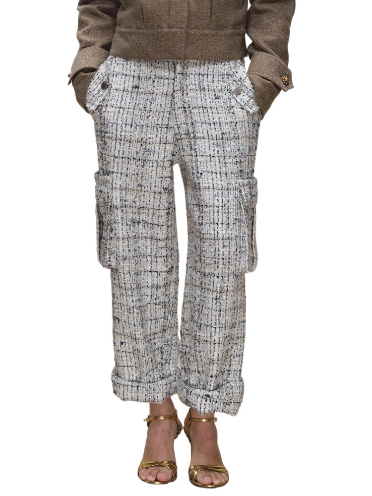Wool Boucle Utility Cuffed Pants