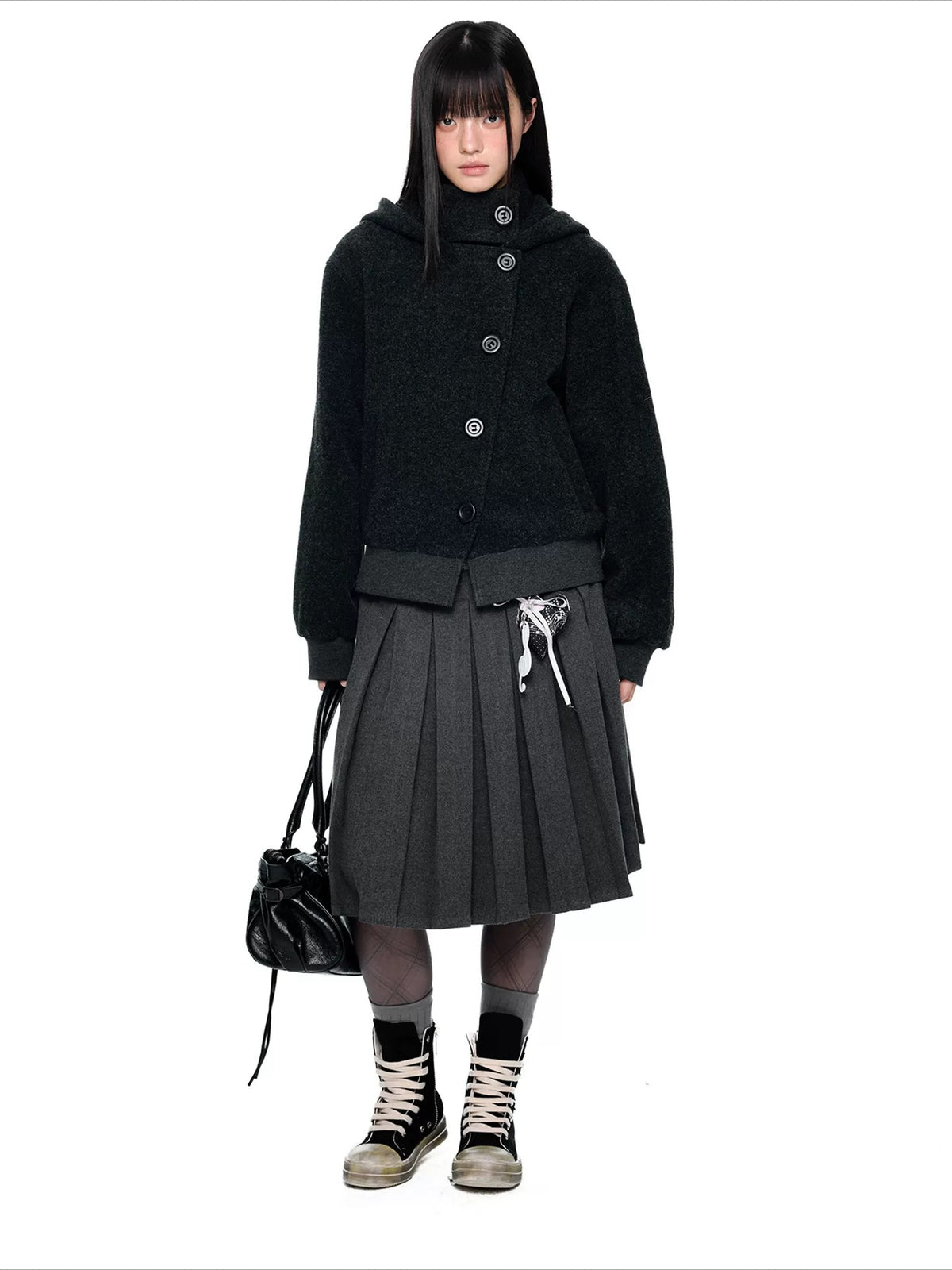 Hooded Button Jacket