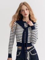 Striped Knit Cape Set