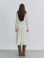 Apricot Lace Cardigan & Skirt Set