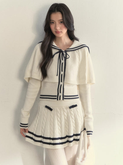 Cable Sailor Cape &amp; Skirt Set
