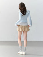 Cable Knit Layered Blouse