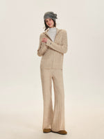 Hooded Cable Knit & Pants Set