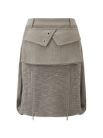 Textured Knit Linen Midi Skirt