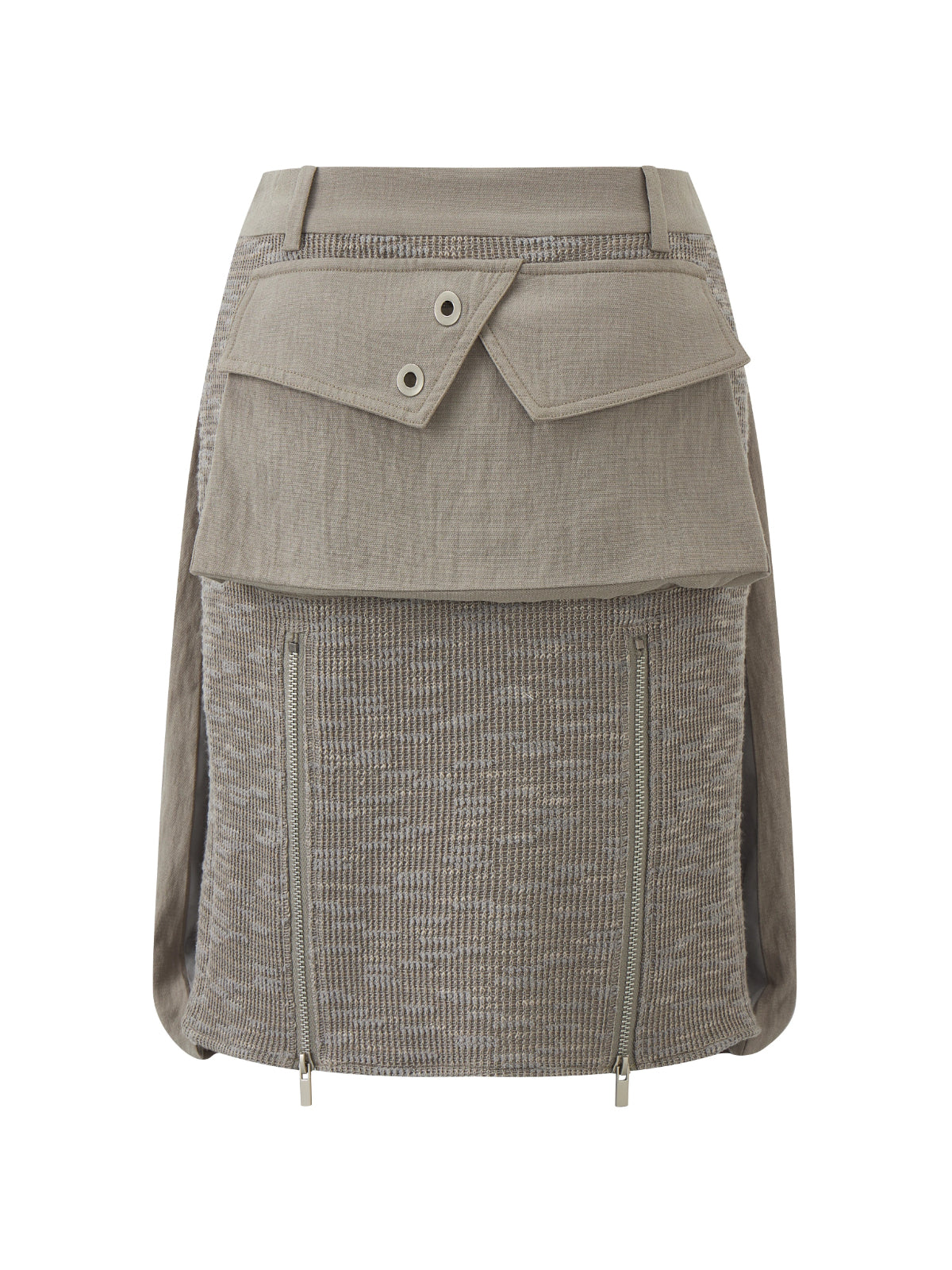 Textured Knit Linen Midi Skirt