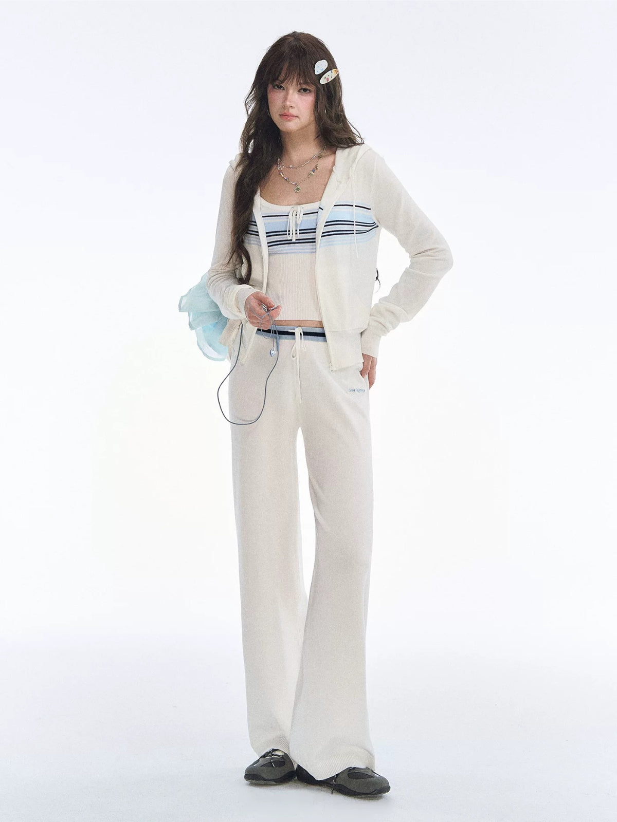Striped Knit Three Piece Set