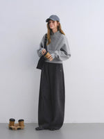 TR Front-Crease Wide-Leg Suit Pants