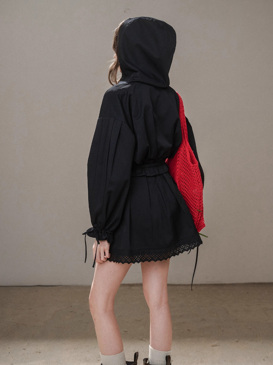 “Reading Time” Cotton Trench &amp; Skirt Set