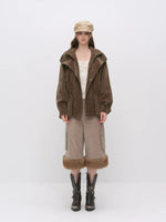 Corduroy Hooded Down Jacket