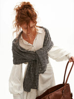 Textured Wave Knit Scarf