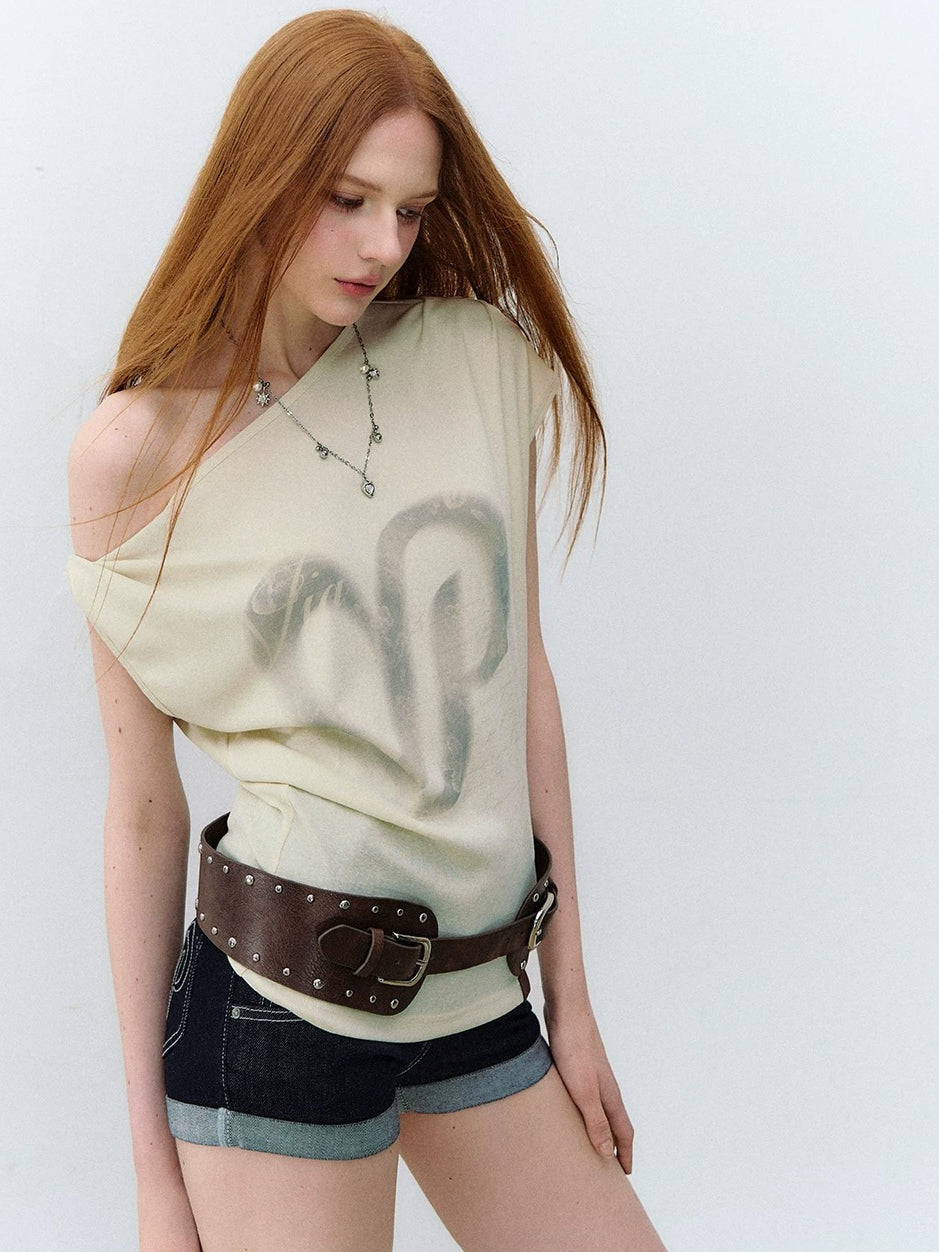 Asymmetric Heart Logo T-Shirt