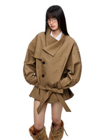 Vintage Oversized Lapel Trench Jacket
