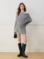 Cashmere Wool Lace Layered Sweater Set