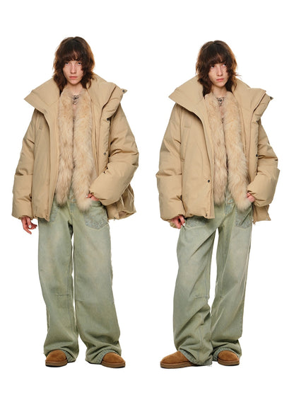 Stand Collar Loose Silhouette Down Jacket