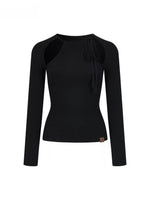 Cut-Out Rib Knit Top