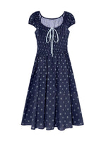 French Floral Tie Waist Dress