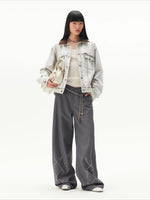 Gelain Rhinestone Asymmetric Waist Pants