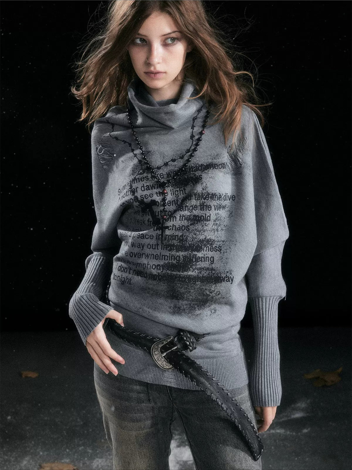 Asymmetric Chain Sweater