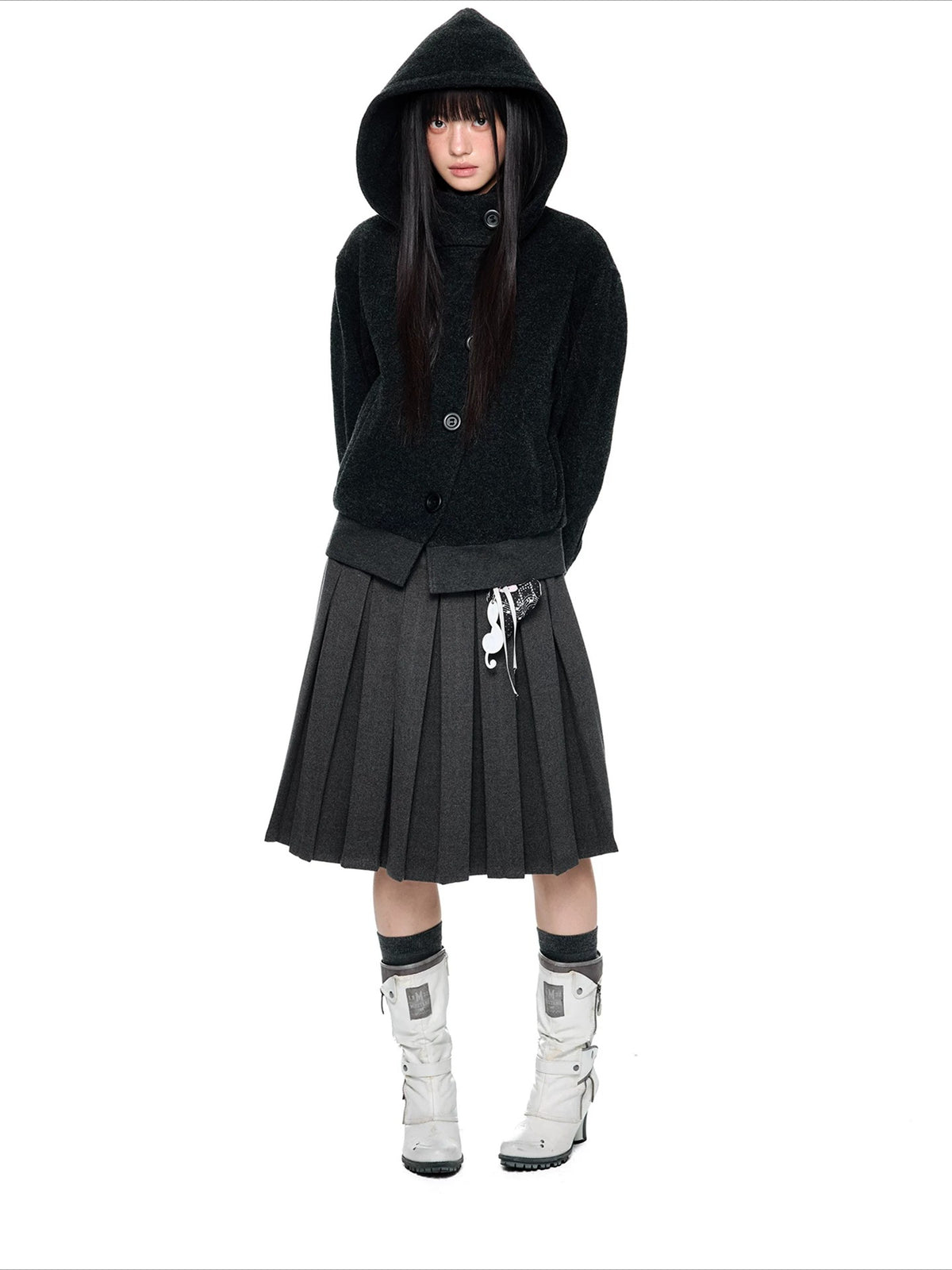 Plaid Pleated A-Line Skirt