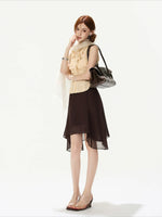 Chiffon Asymmetric Midi Skirt