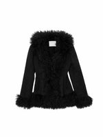 Shearling Embroidered Suede Jacket