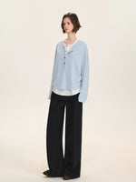 Detachable Overlay Wide Leg Pants
