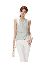 Lyocell Halter Wrap Top