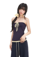 Contrast Bow Halter Top