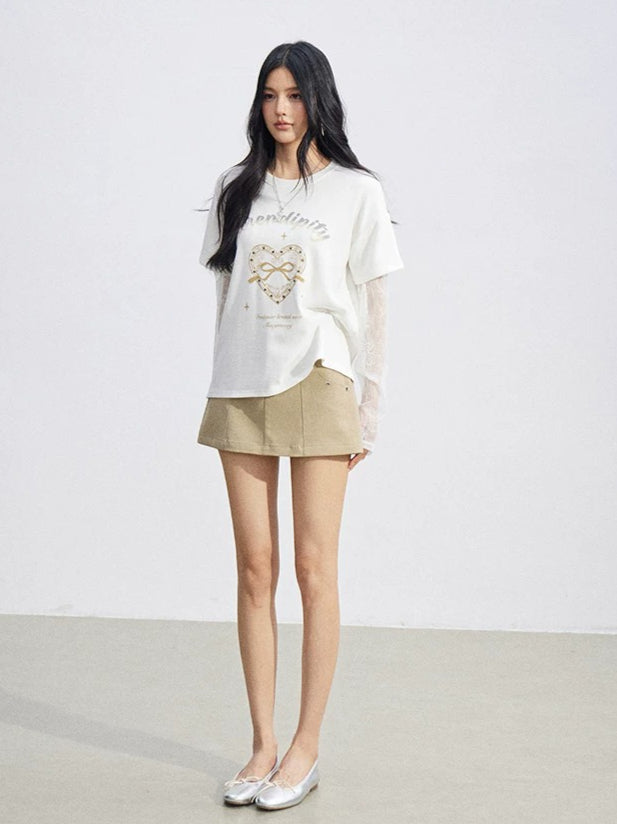 Lace Splice Print Tee