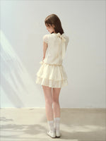 “Afternoon Study” Lyocell Lace Pleated Dress