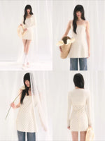 Apricot Polka Dot Strap Dress