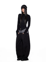 Plaid Drawstring Wide Leg Pants