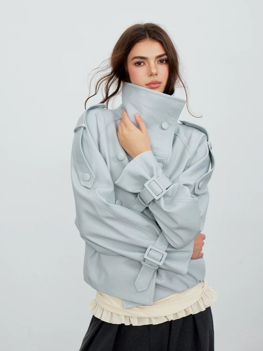 Shawl-Lapel Double-Breasted Jacket