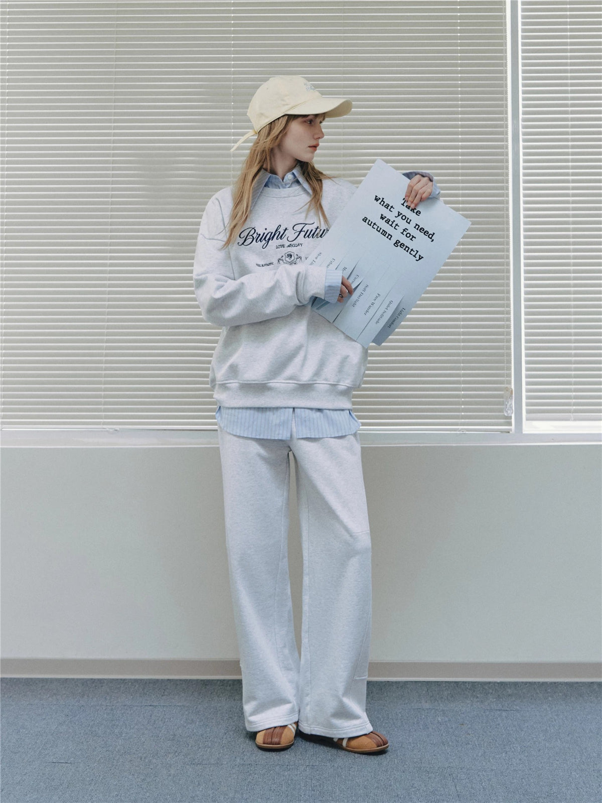 Minimal Drawstring Straight Leg Sweatpants