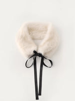 Vintage Bow Faux Fur Collar