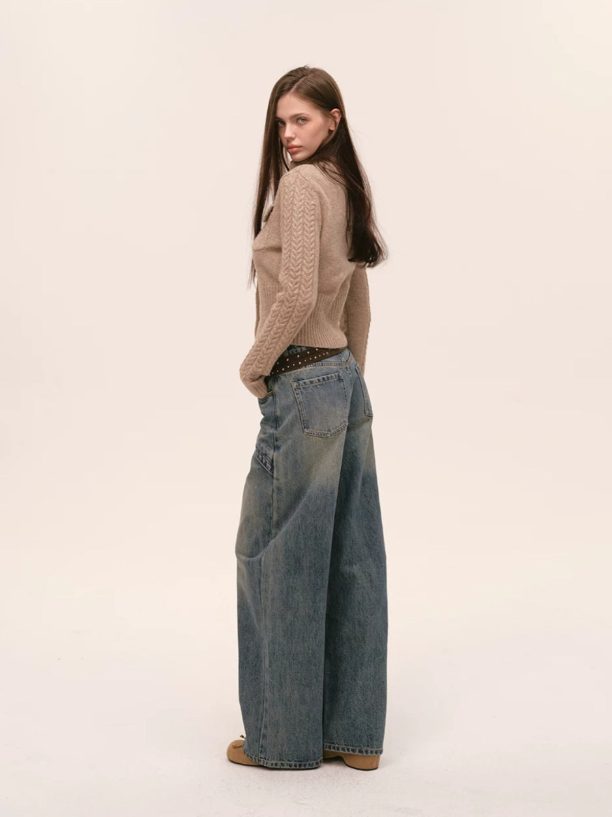 Vintage Layered Wide Leg Jeans