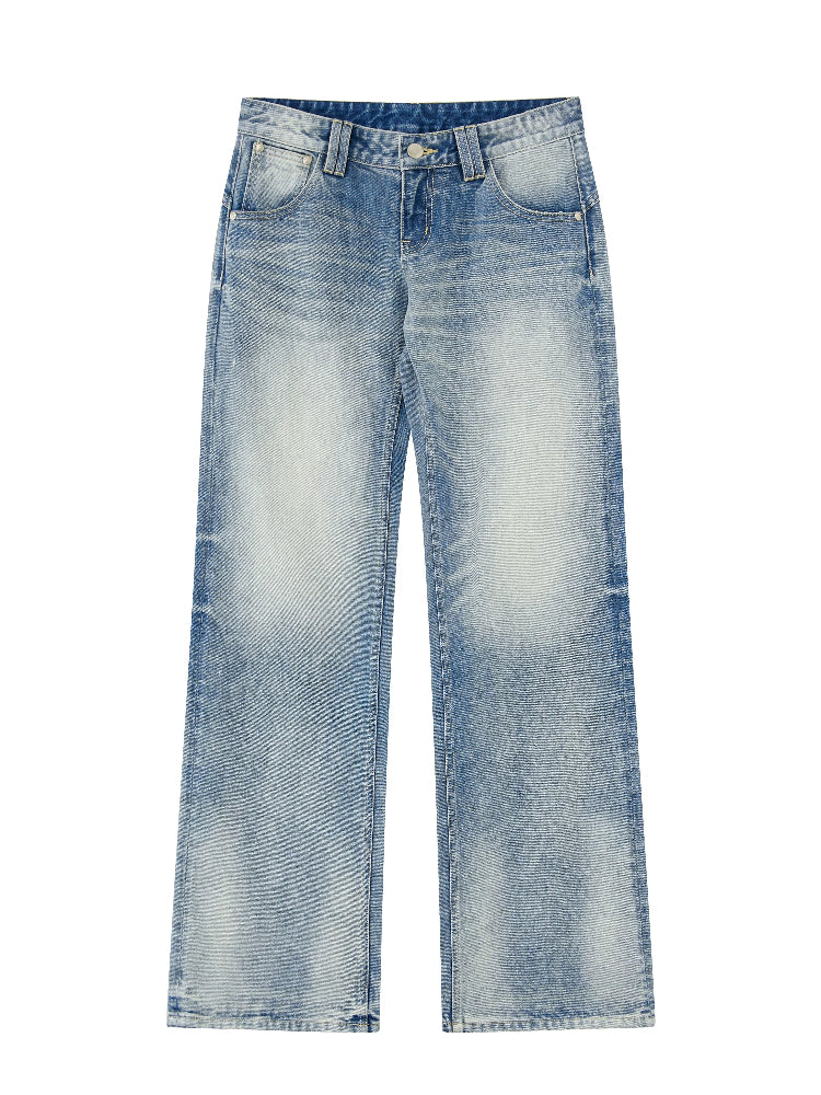 Cat Whisker Low-Waist Straight Jeans