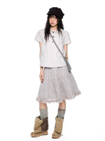 Plaid Bubble Chiffon Skirt