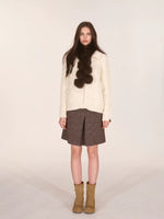 Speckled Faux Fur A-Line Skirt