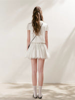 Lace-Paneled Collared Shirt Dress