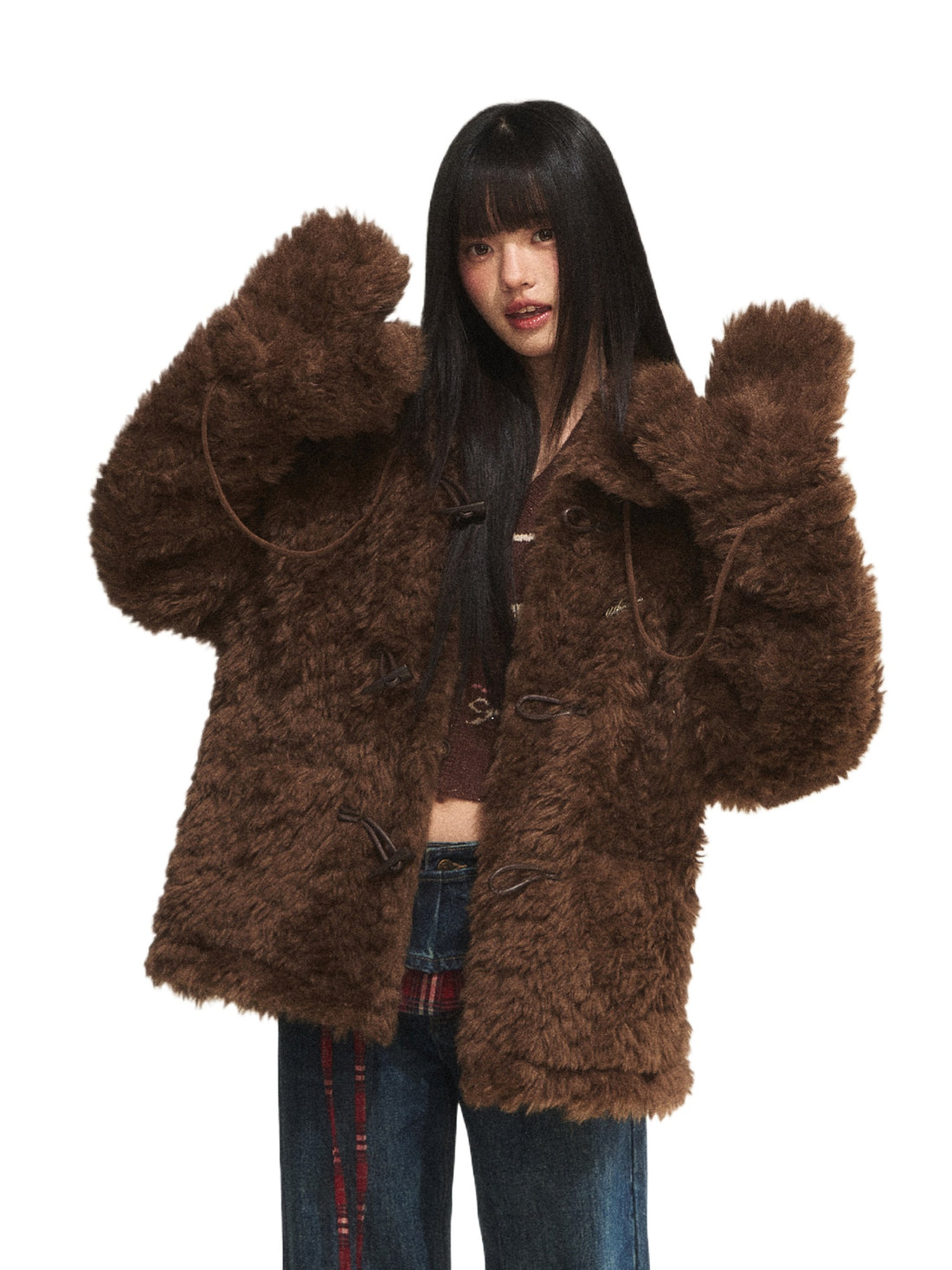 Vintage Faux Fur Toggle Coat
