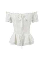 White Ruffle Off Shoulder Blouse