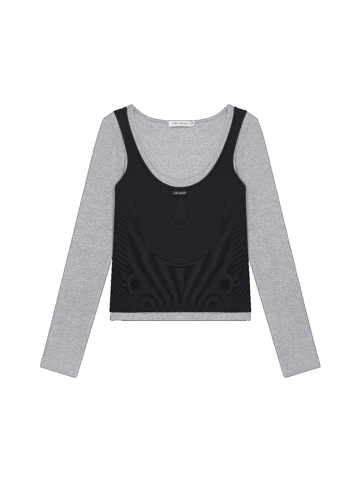 Contrast Layered Lyocell Scoopneck Top