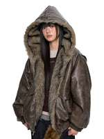 Fur Hood Pocket Puffer Jacket