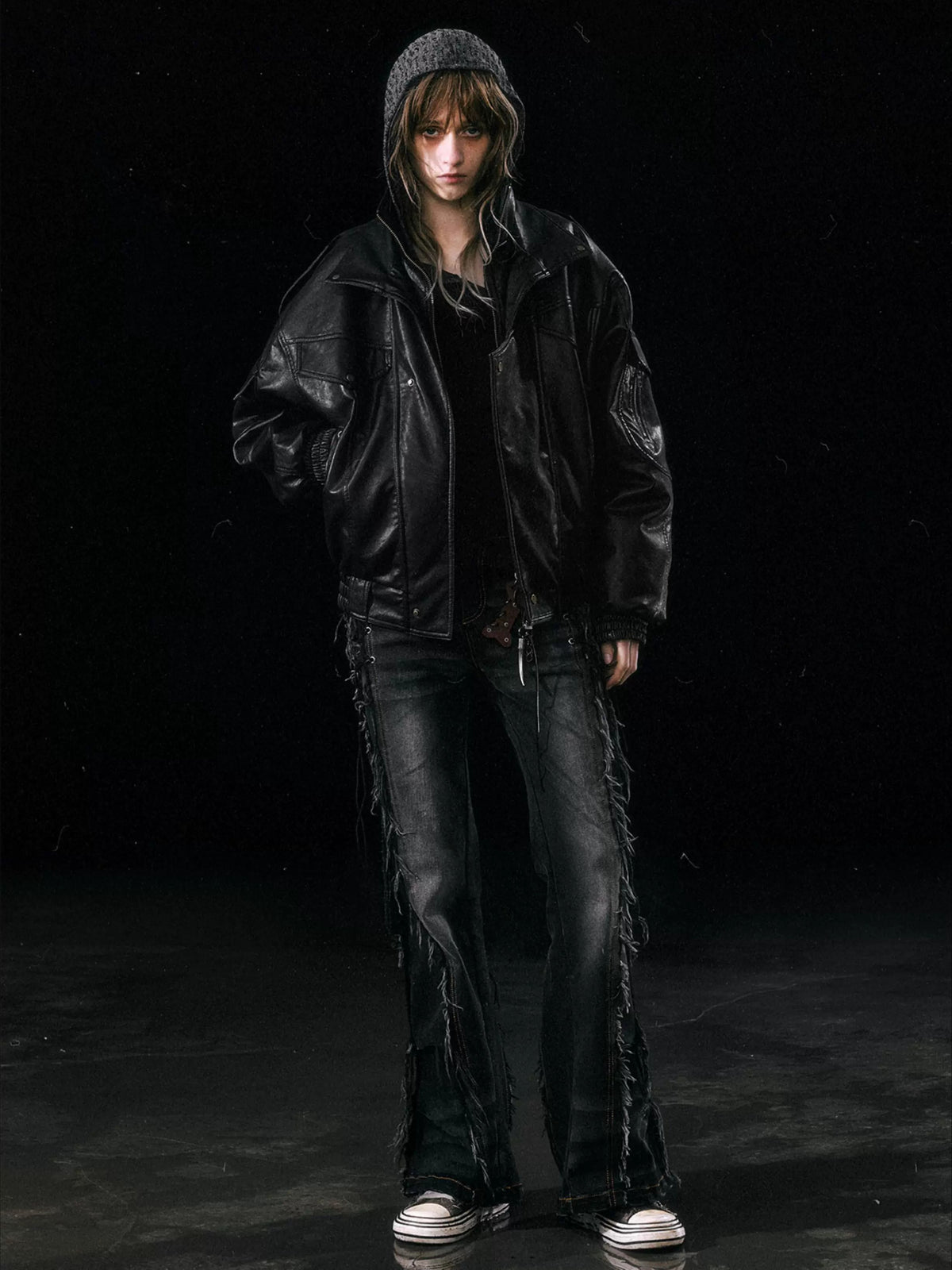Detachable Fur Leather Jacket