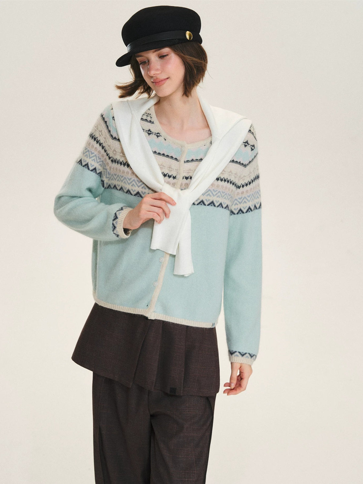 Pastel Fair Isle Knit Cardigan