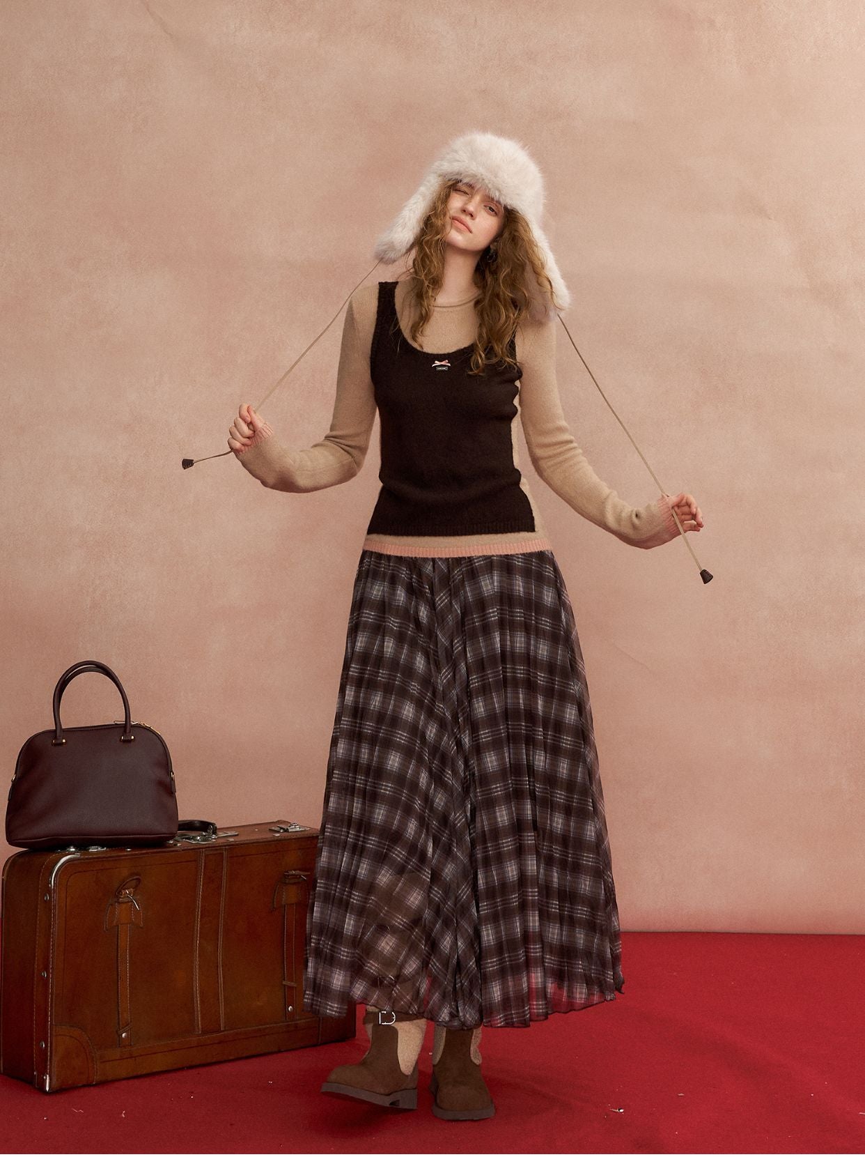 Contrast Layered Vest Sweater