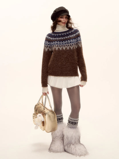 Wool-Blend Fair Isle Sweater